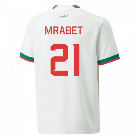 Kandiny Niño Camiseta Marruecos Yasmin Mrabet #21 Blanco 2ª Equipación 22-24 La Camisa Chile