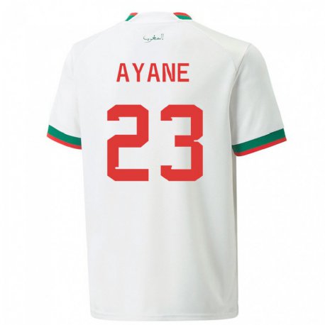 Kandiny Niño Camiseta Marruecos Rosella Ayane #23 Blanco 2ª Equipación 22-24 La Camisa Chile