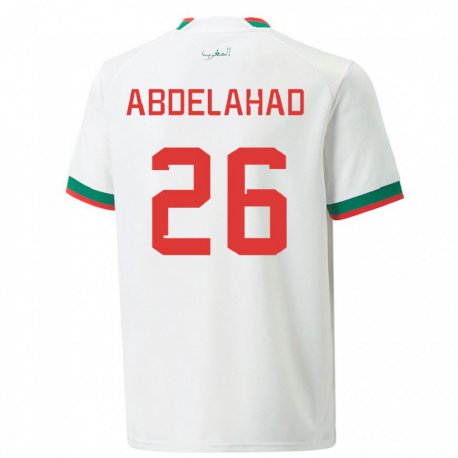 Kandiny Niño Camiseta Marruecos Imane Abdelahad #26 Blanco 2ª Equipación 22-24 La Camisa Chile