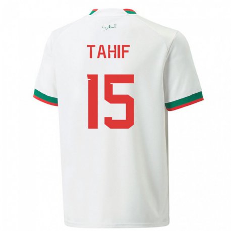 Kandiny Niño Camiseta Marruecos Adil Tahif #15 Blanco 2ª Equipación 22-24 La Camisa Chile