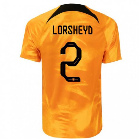 Kandiny Hombre Camiseta Países Bajos Barbara Lorsheyd #2 Naranja Láser 1ª Equipación 22-24 La Camisa Chile