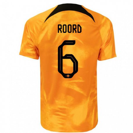 Kandiny Hombre Camiseta Países Bajos Jill Roord #6 Naranja Láser 1ª Equipación 22-24 La Camisa Chile