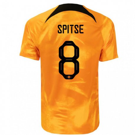 Kandiny Hombre Camiseta Países Bajos Sherida Spitse #8 Naranja Láser 1ª Equipación 22-24 La Camisa Chile