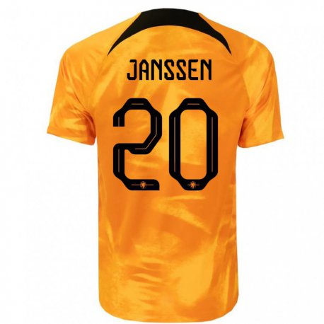 Kandiny Hombre Camiseta Países Bajos Dominique Janssen #20 Naranja Láser 1ª Equipación 22-24 La Camisa Chile