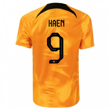 Kandiny Hombre Camiseta Países Bajos Devin Haen #9 Naranja Láser 1ª Equipación 22-24 La Camisa Chile