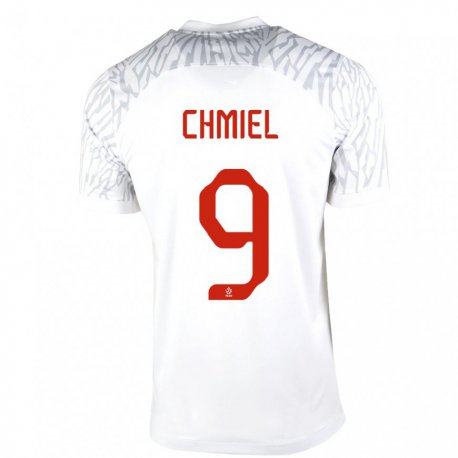 Kandiny Hombre Camiseta Polonia George Chmiel #9 Blanco 1ª Equipación 22-24 La Camisa Chile