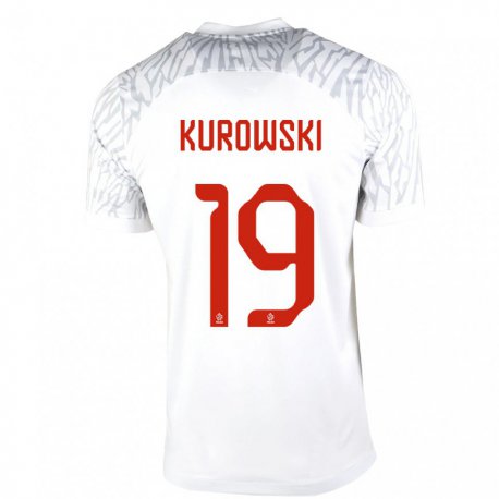 Kandiny Hombre Camiseta Polonia Milosz Kurowski #19 Blanco 1ª Equipación 22-24 La Camisa Chile