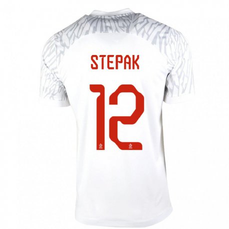 Kandiny Hombre Camiseta Polonia Jakub Stepak #12 Blanco 1ª Equipación 22-24 La Camisa Chile