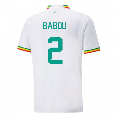 Kandiny Hombre Camiseta Senegal Marieme Babou #2 Blanco 1ª Equipación 22-24 La Camisa Chile