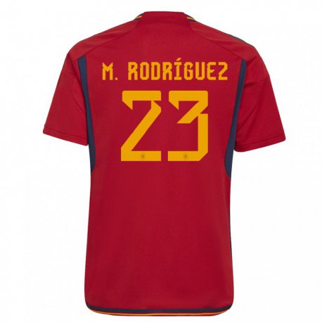 Kandiny Hombre Camiseta España Misa Rodriguez #23 Rojo 1ª Equipación 22-24 La Camisa Chile