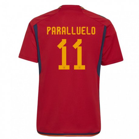 Kandiny Hombre Camiseta España Salma Paralluelo #11 Rojo 1ª Equipación 22-24 La Camisa Chile
