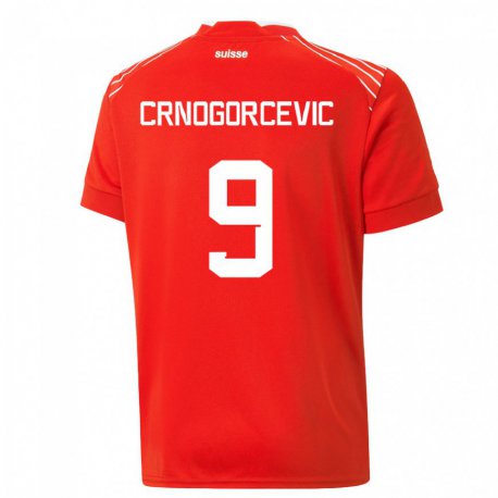 Kandiny Hombre Camiseta Suiza Ana Maria Crnogorcevic #9 Rojo 1ª Equipación 22-24 La Camisa Chile