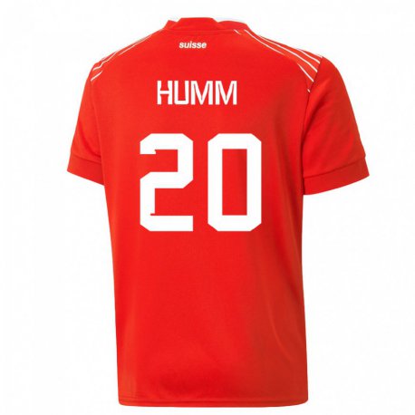 Kandiny Hombre Camiseta Suiza Fabienne Humm #20 Rojo 1ª Equipación 22-24 La Camisa Chile