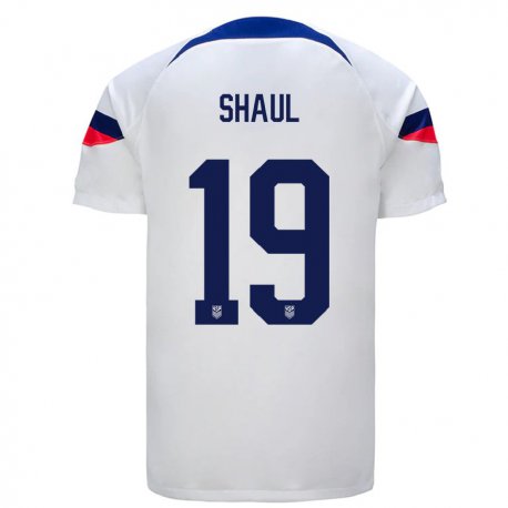 Kandiny Hombre Camiseta Estados Unidos Ian Shaul #19 Blanco 1ª Equipación 22-24 La Camisa Chile