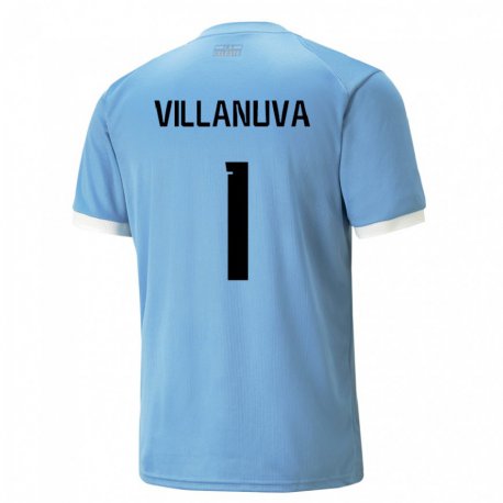 Kandiny Hombre Camiseta Uruguay Josefina Villanuva #1 Azul 1ª Equipación 22-24 La Camisa Chile