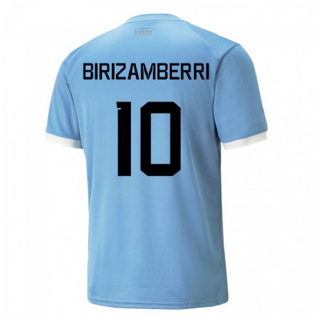 Kandiny Hombre Camiseta Uruguay Carolina Birizamberri #10 Azul 1ª Equipación 22-24 La Camisa Chile