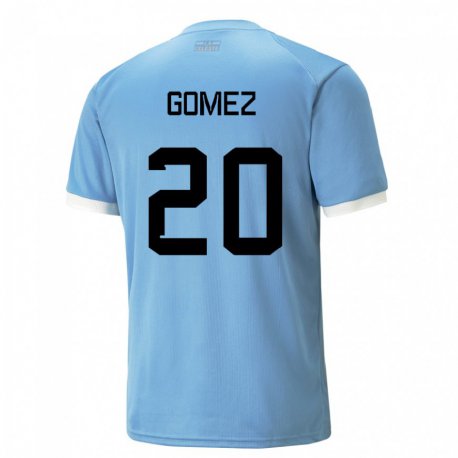 Kandiny Hombre Camiseta Uruguay Luciana Gomez #20 Azul 1ª Equipación 22-24 La Camisa Chile