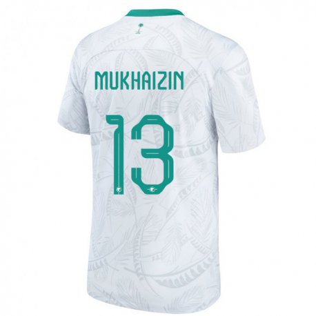 Kandiny Hombre Camiseta Arabia Saudita Raghad Mukhaizin #13 Blanco 1ª Equipación 22-24 La Camisa Chile