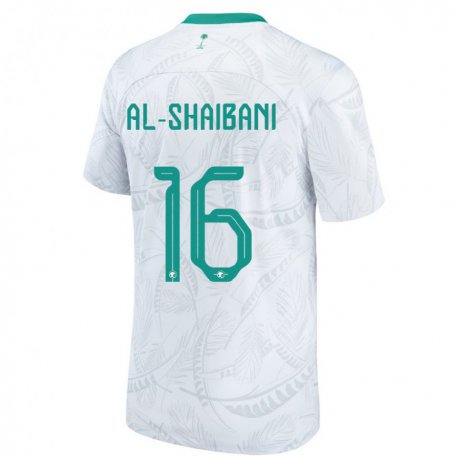 Kandiny Hombre Camiseta Arabia Saudita Asrar Al Shaibani #16 Blanco 1ª Equipación 22-24 La Camisa Chile