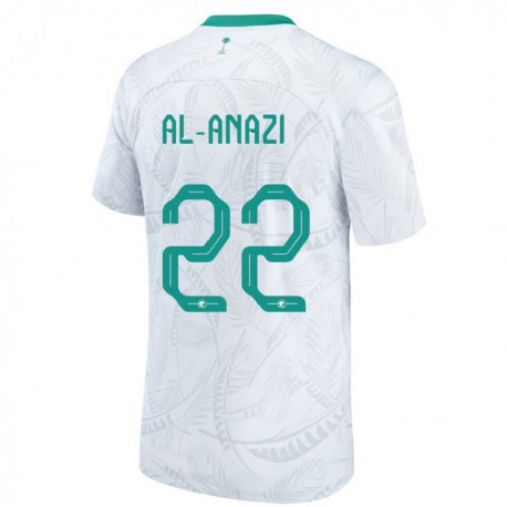 Kandiny Hombre Camiseta Arabia Saudita Lama Al Anazi #22 Blanco 1ª Equipación 22-24 La Camisa Chile