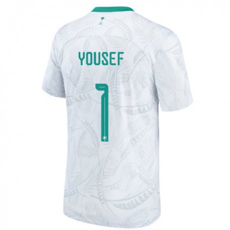 Kandiny Hombre Camiseta Arabia Saudita Hamed Yousef #1 Blanco 1ª Equipación 22-24 La Camisa Chile