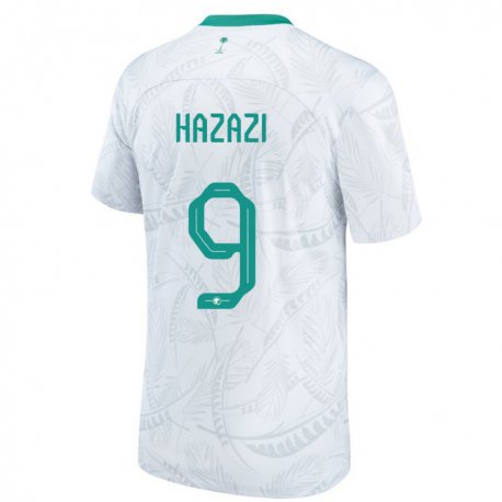 Kandiny Hombre Camiseta Arabia Saudita Sulaiman Hazazi #9 Blanco 1ª Equipación 22-24 La Camisa Chile