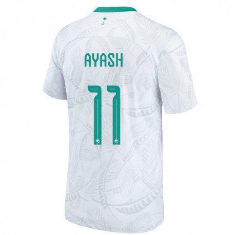 Kandiny Hombre Camiseta Arabia Saudita Ziyad Ayash #11 Blanco 1ª Equipación 22-24 La Camisa Chile