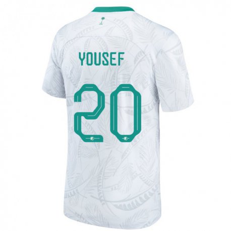Kandiny Hombre Camiseta Arabia Saudita Fares Yousef #20 Blanco 1ª Equipación 22-24 La Camisa Chile