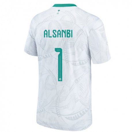 Kandiny Hombre Camiseta Arabia Saudita Abdulrahman Alsanbi #1 Blanco 1ª Equipación 22-24 La Camisa Chile