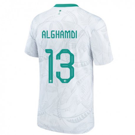 Kandiny Hombre Camiseta Arabia Saudita Hazzaa Alghamdi #13 Blanco 1ª Equipación 22-24 La Camisa Chile
