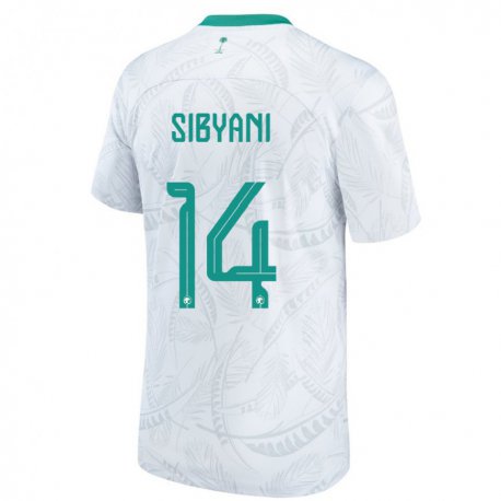 Kandiny Hombre Camiseta Arabia Saudita Meshal Sibyani #14 Blanco 1ª Equipación 22-24 La Camisa Chile