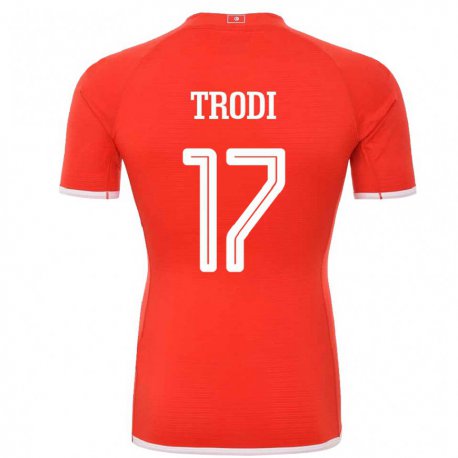 Kandiny Hombre Camiseta Túnez Imen Trodi #17 Rojo 1ª Equipación 22-24 La Camisa Chile