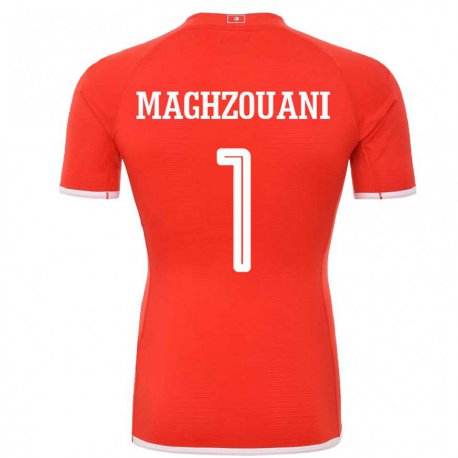 Kandiny Hombre Camiseta Túnez Wassim Maghzouani #1 Rojo 1ª Equipación 22-24 La Camisa Chile