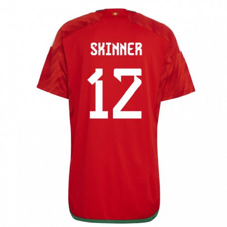 Kandiny Hombre Camiseta Gales Claire Skinner #12 Rojo 1ª Equipación 22-24 La Camisa Chile
