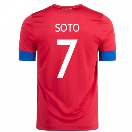 Kandiny Hombre Camiseta Costa Rica Andrey Soto #7 Rojo 1ª Equipación 22-24 La Camisa Chile