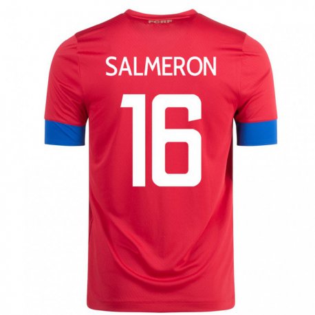 Kandiny Hombre Camiseta Costa Rica Andrey Salmeron #16 Rojo 1ª Equipación 22-24 La Camisa Chile