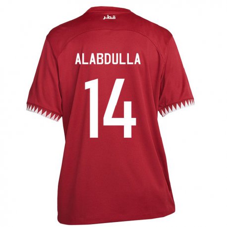 Kandiny Hombre Camiseta Catar Moudhi Alabdulla #14 Granate 1ª Equipación 22-24 La Camisa Chile