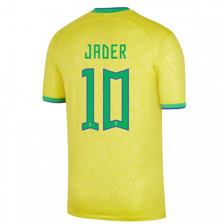 Kandiny Hombre Camiseta Brasil Jader #10 Amarillo 1ª Equipación 22-24 La Camisa Chile