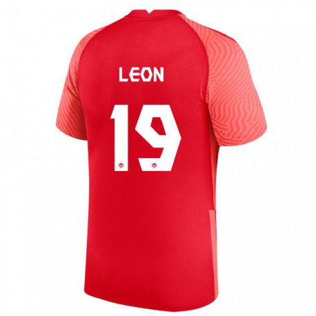 Kandiny Hombre Camiseta Canadá Adriana Leon #19 Rojo 1ª Equipación 22-24 La Camisa Chile