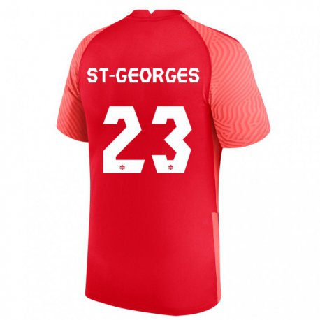 Kandiny Hombre Camiseta Canadá Bianca St Georges #23 Rojo 1ª Equipación 22-24 La Camisa Chile