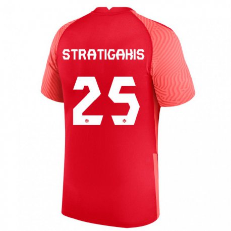 Kandiny Hombre Camiseta Canadá Sarah Stratigakis #25 Rojo 1ª Equipación 22-24 La Camisa Chile