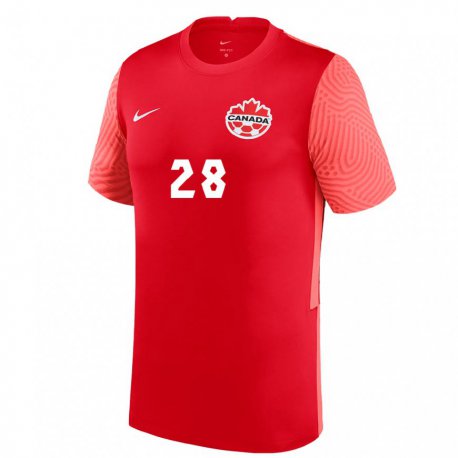Kandiny Hombre Camiseta Canadá Simi Awujo #28 Rojo 1ª Equipación 22-24 La Camisa Chile