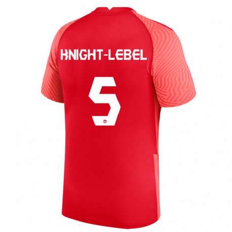 Kandiny Hombre Camiseta Canadá Jamie Knight Lebel #5 Rojo 1ª Equipación 22-24 La Camisa Chile