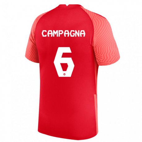 Kandiny Hombre Camiseta Canadá Matteo Campagna #6 Rojo 1ª Equipación 22-24 La Camisa Chile