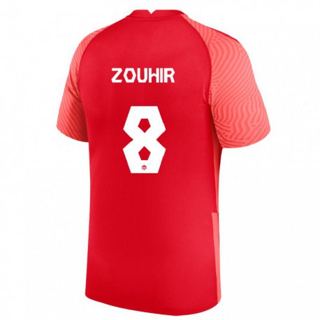 Kandiny Hombre Camiseta Canadá Rida Zouhir #8 Rojo 1ª Equipación 22-24 La Camisa Chile