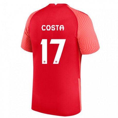 Kandiny Hombre Camiseta Canadá Jesse Costa #17 Rojo 1ª Equipación 22-24 La Camisa Chile