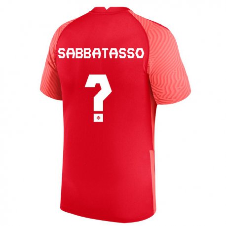 Kandiny Hombre Camiseta Canadá Jeronimo Sabbatasso #0 Rojo 1ª Equipación 22-24 La Camisa Chile