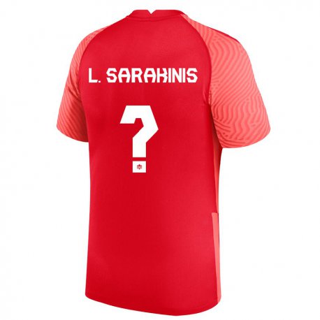 Kandiny Hombre Camiseta Canadá Lucas Sarakinis #0 Rojo 1ª Equipación 22-24 La Camisa Chile
