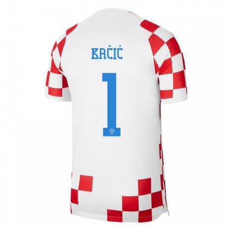 Kandiny Hombre Camiseta Croacia Doris Bacic #1 Rojo Blanco 1ª Equipación 22-24 La Camisa Chile