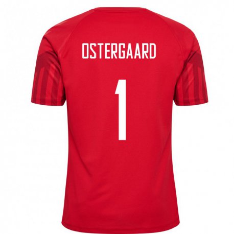 Kandiny Hombre Camiseta Dinamarca Maja Bay Ostergaard #1 Rojo 1ª Equipación 22-24 La Camisa Chile